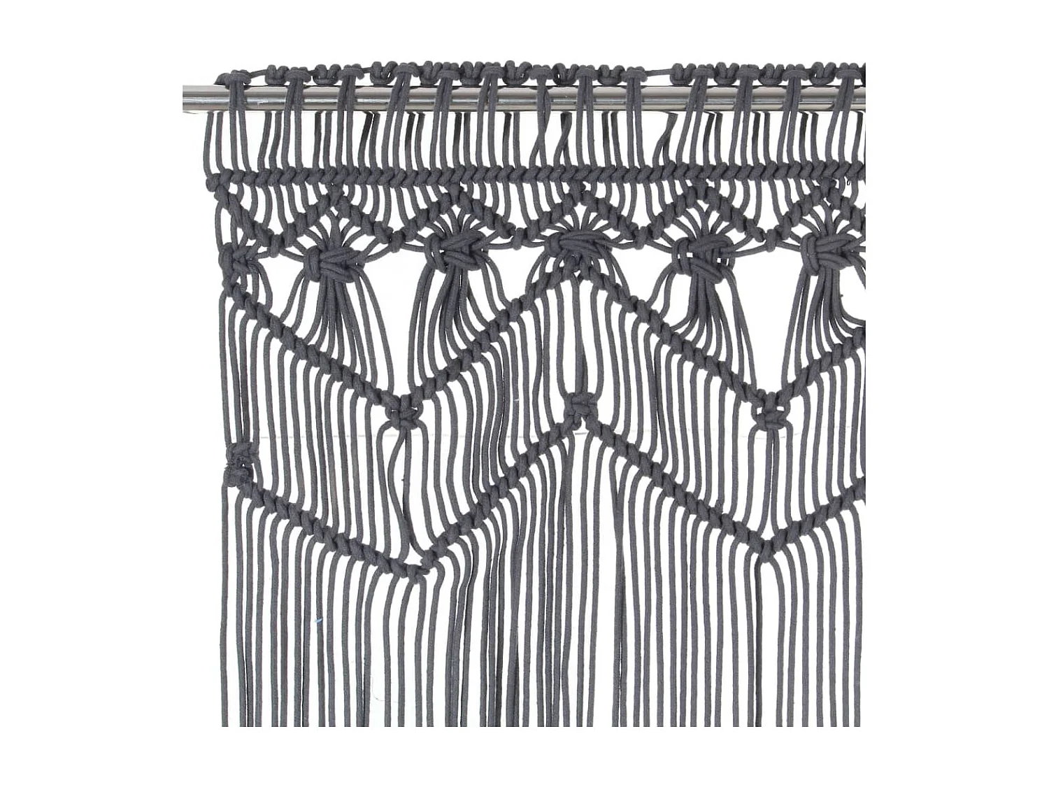 Rideau en macramé Anthracite 140x240 cm Coton QBH47354