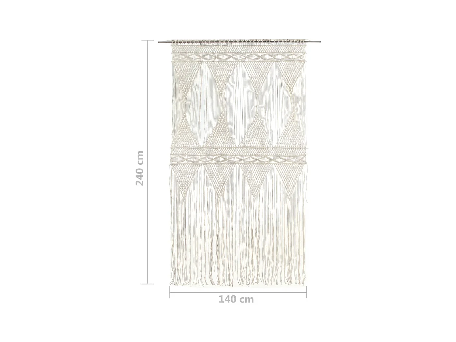 Cortina de macramé algodón 140x240 cm ES614485