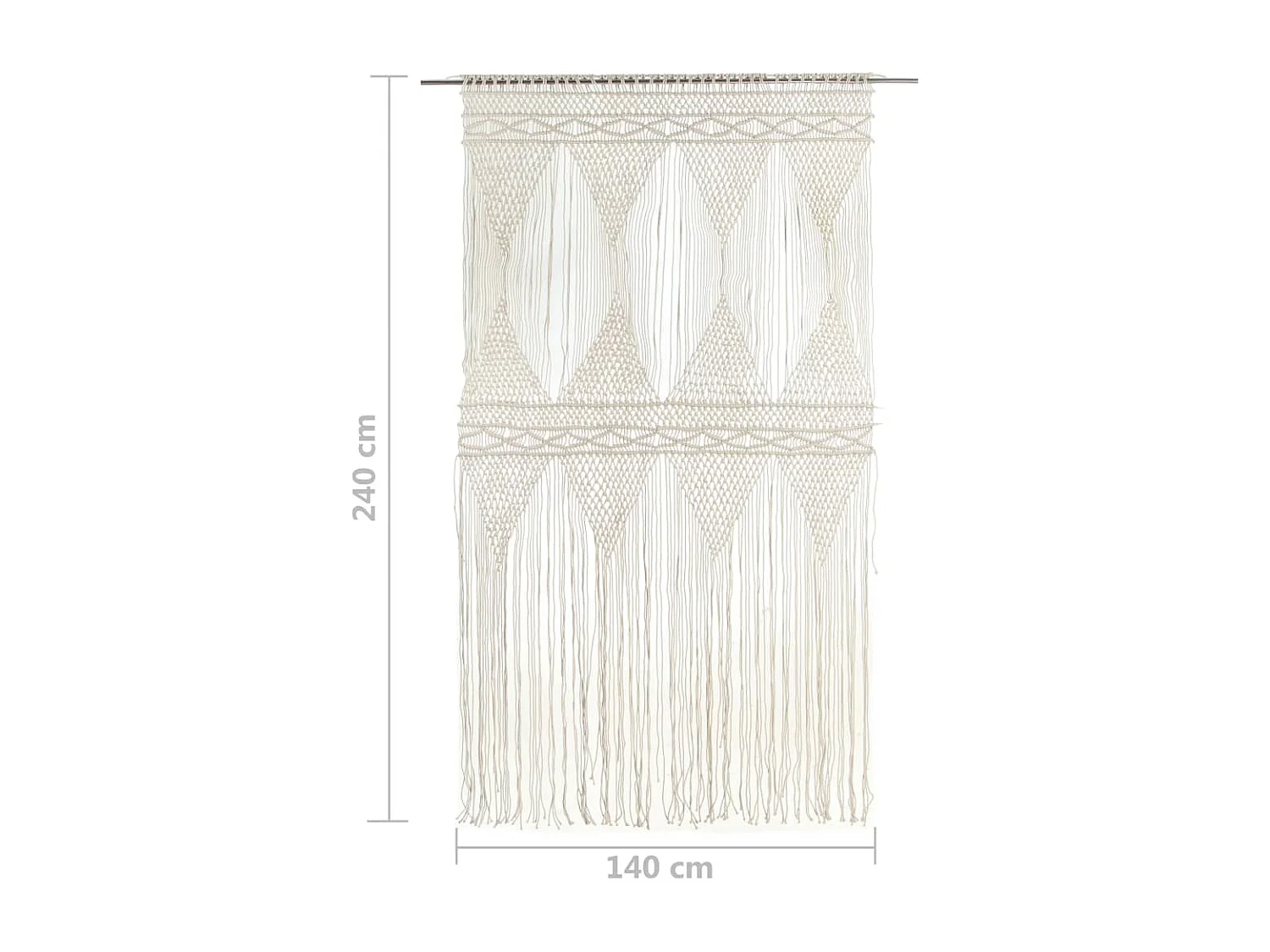 Gordijn macramé 140x240 cm katoen NL669213