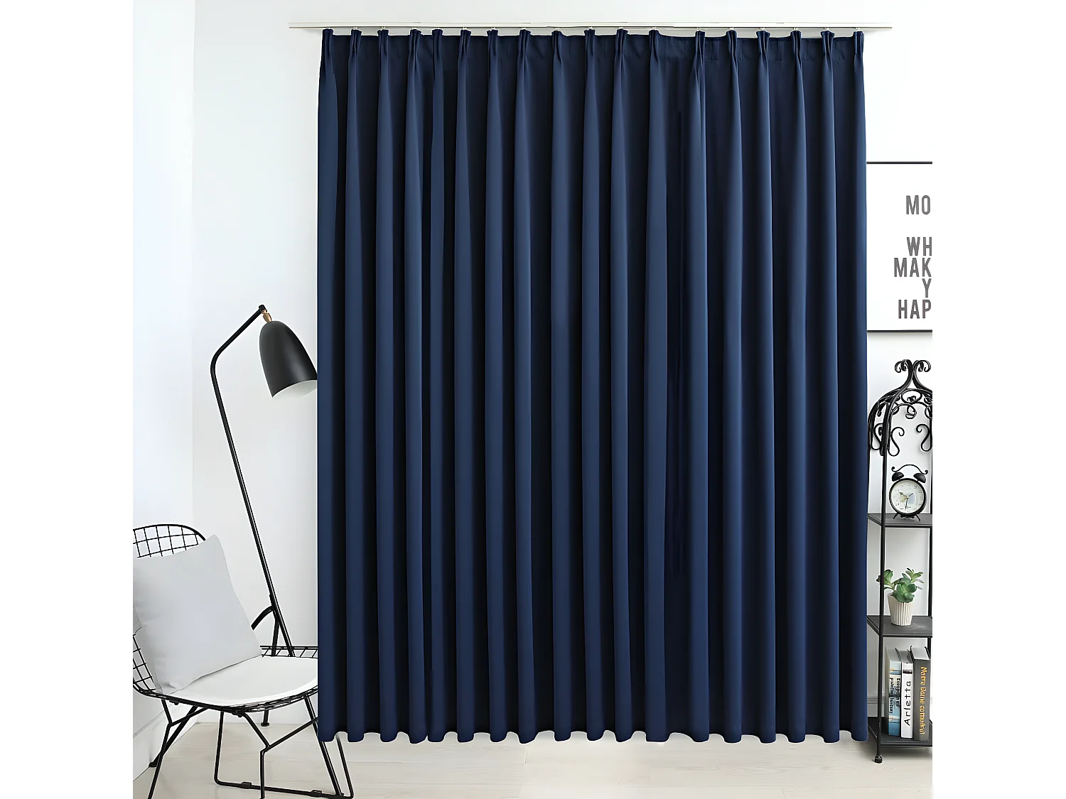 Rideau occultant avec crochets Bleu 290x245 cm QBH89298