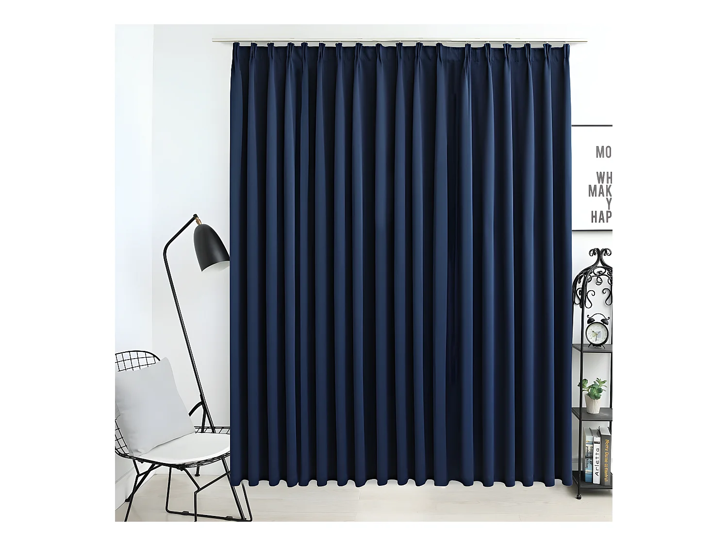 Rideau occultant avec crochets Bleu 290x245 cm QBH89298