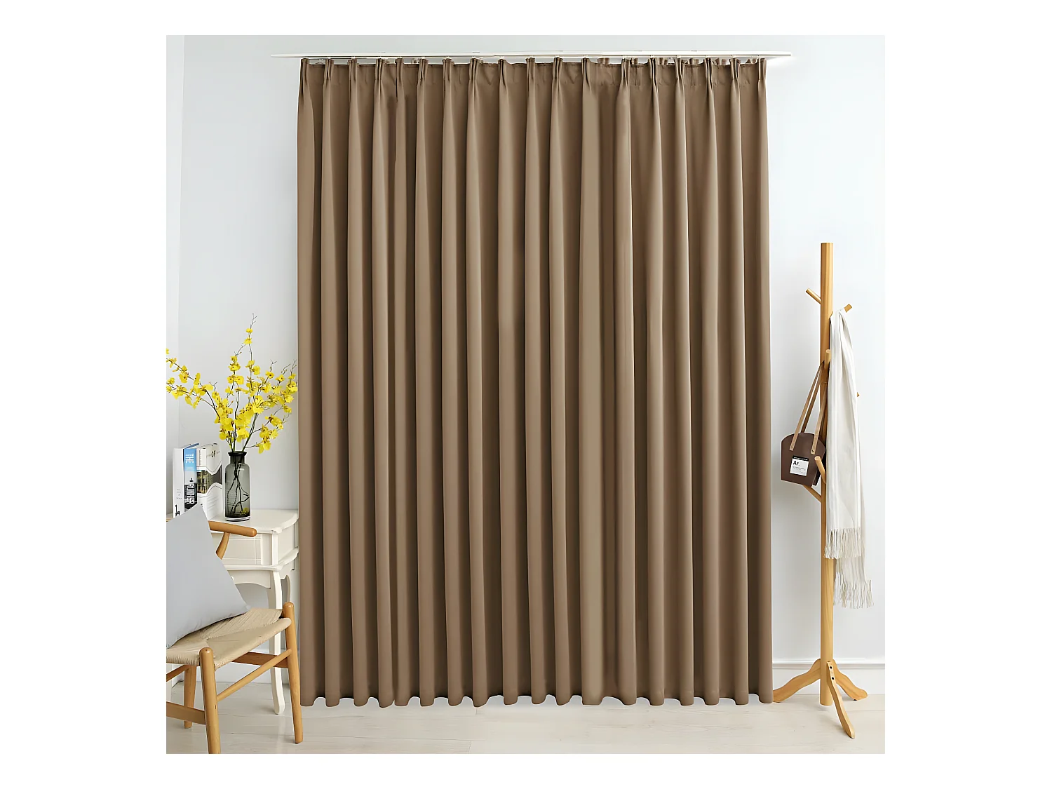 Rideau occultant avec crochets Taupe 290x245 cm QBH10190