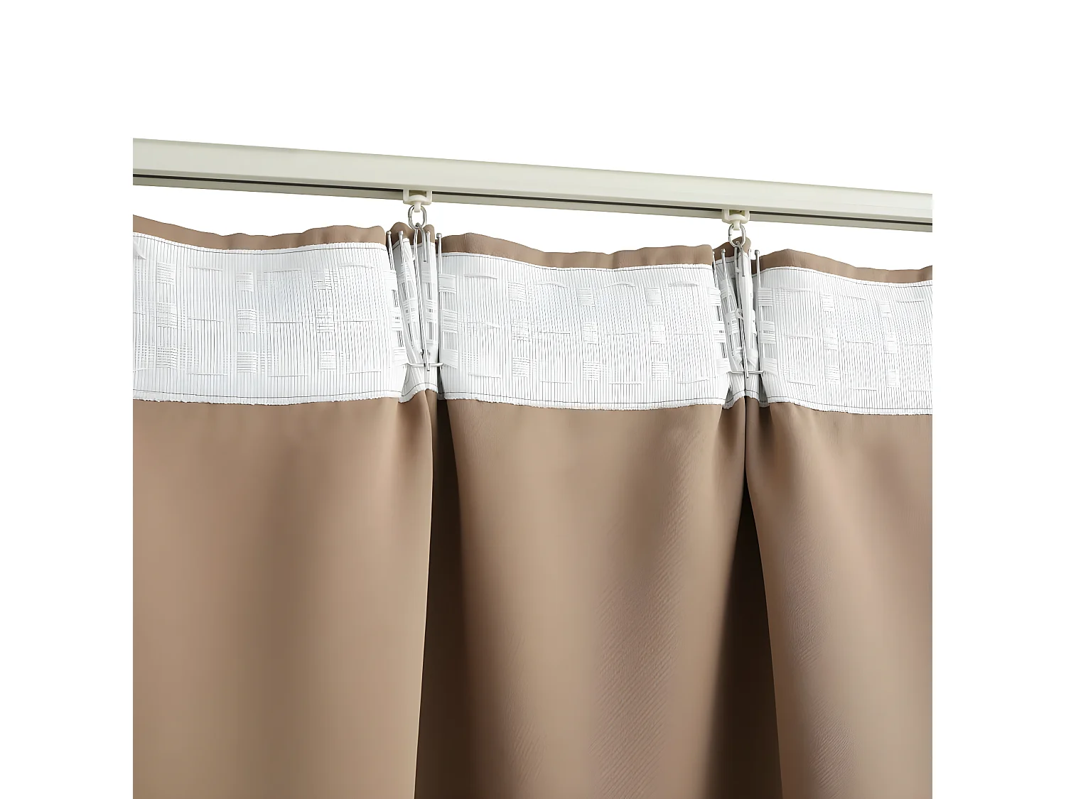 Gordijn verduisterend met haken 290x245 cm taupe NL960508