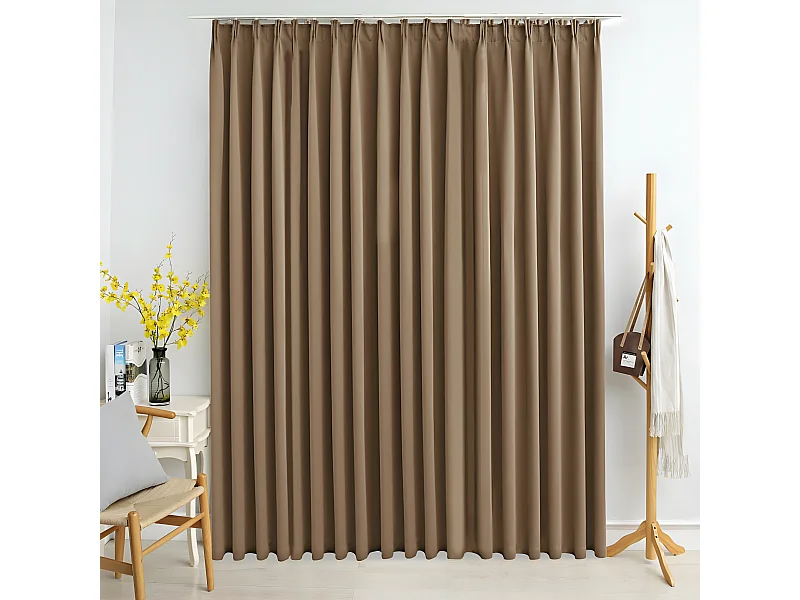 Gordijn verduisterend met haken 290x245 cm taupe NL960508