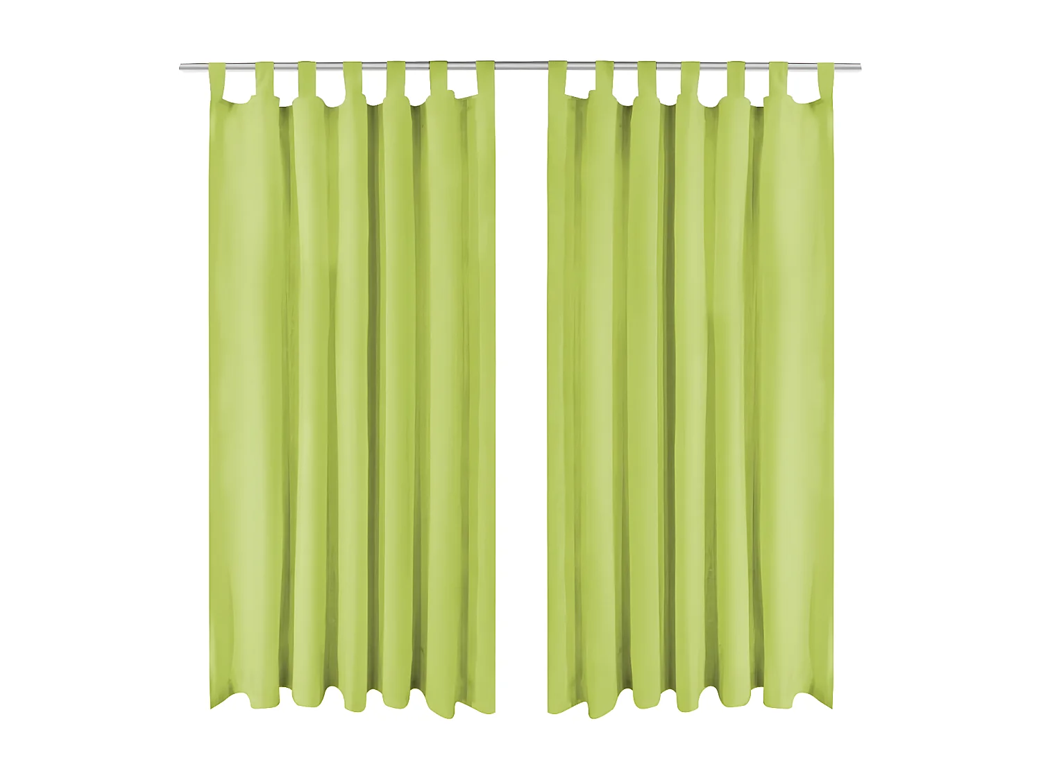 Cortinas de cetim com presilhas 2 pcs 140x245 cm verde PT560390