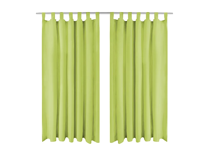 Cortinas de cetim com presilhas 2 pcs 140x245 cm verde PT560390