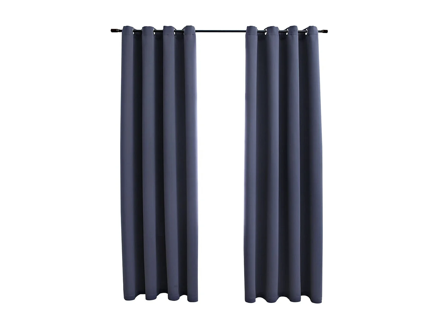Gordijnen verduisterend met ringen 2 st 140x225 cm antraciet NL805705