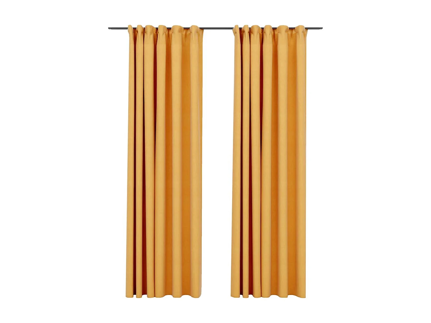 Gordijnen linnen-look verduisterend haken 2 st 140x225 cm geel NL888605