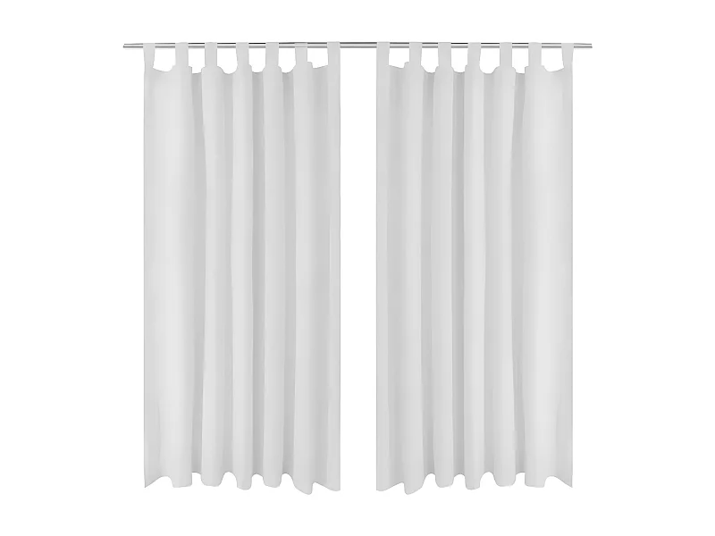 2 pcs Rideau à Passant Micro Satin Blanc 140 x 175 cm QBH19334