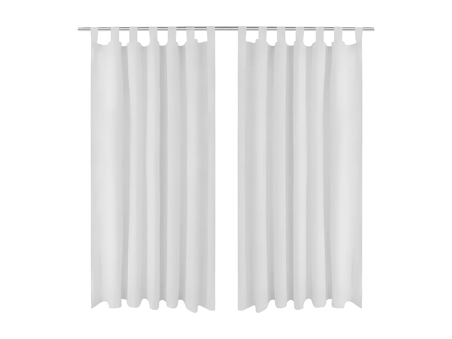 2 pcs Rideau à Passant Micro Satin Blanc 140 x 175 cm QBH19334