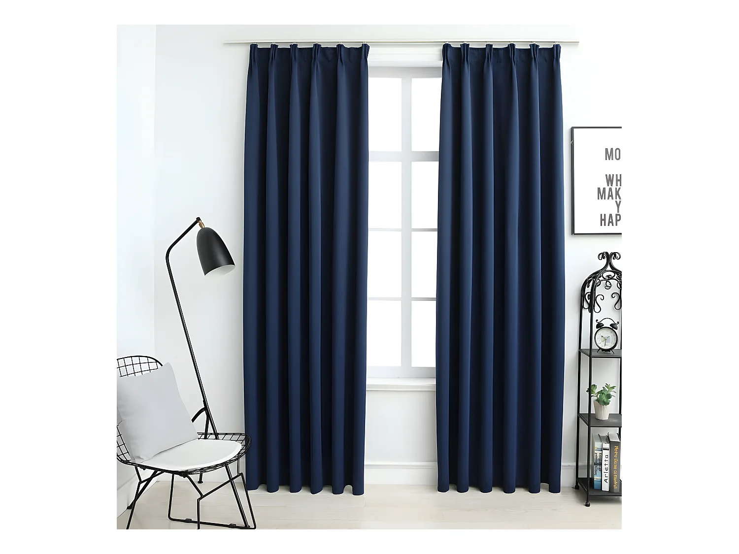 Rideaux occultants avec crochets 2 pcs Bleu 140x245 cm QBH42567