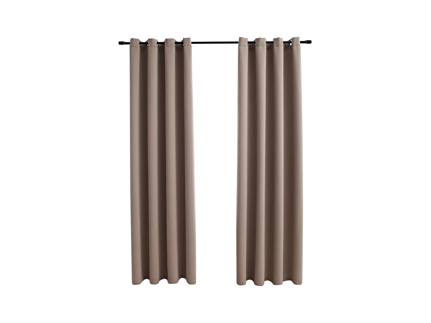 Cortinas opacas c/ argolas 2 pcs 140x175cm cinzento-acastanhado PT272080