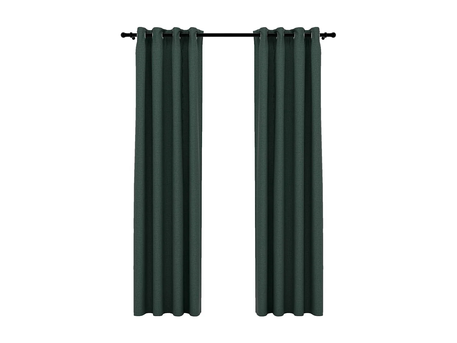Rideaux occultants Aspect lin avec œillets 2 pcs Vert 140x225cm QBH16740