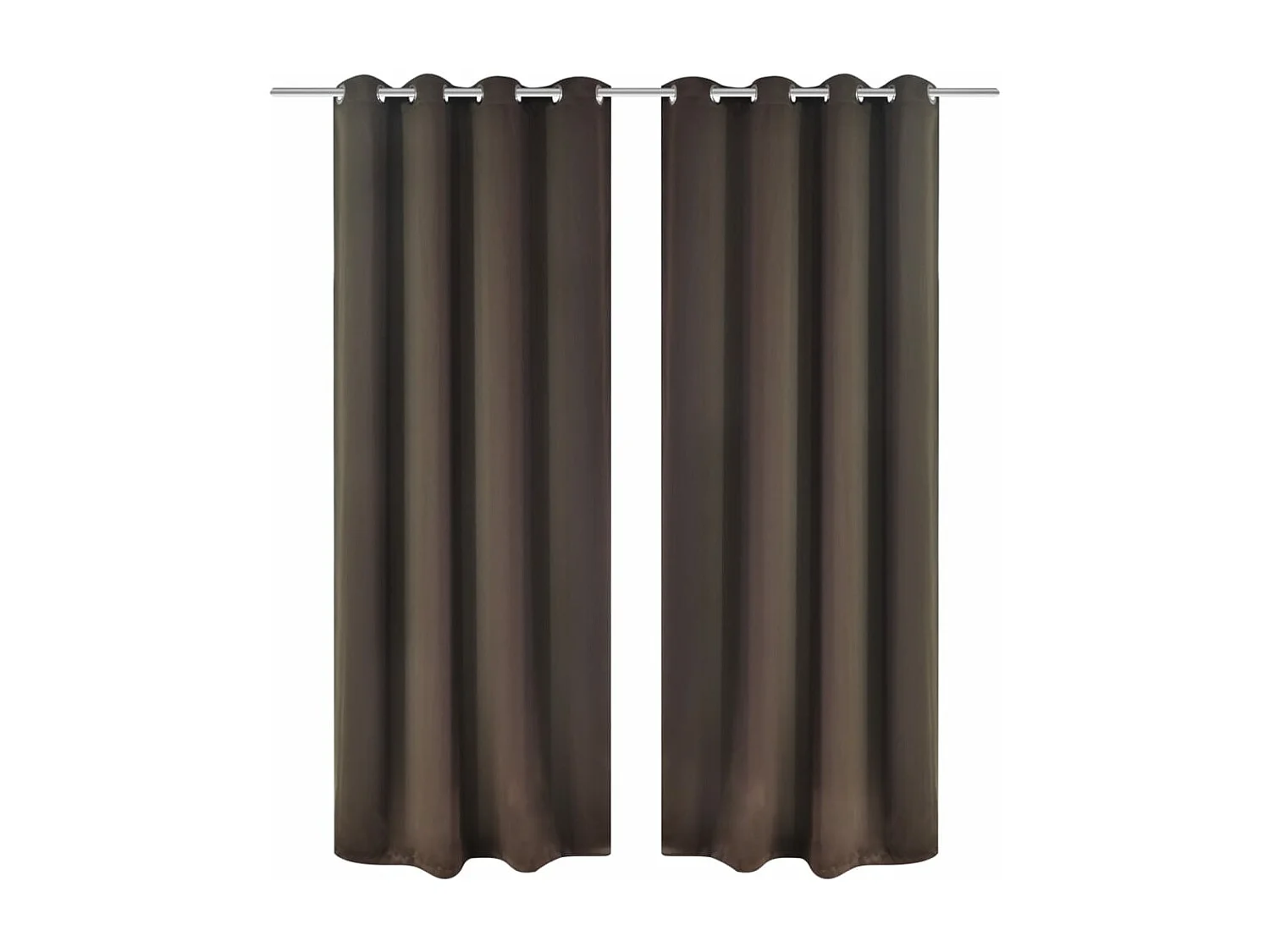 Cortinas opacas 2 piezas con ojales de metal 135x175 cm marrón ES995623