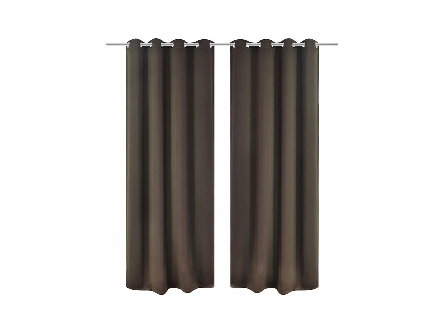 Rideau occultant 2 pcs et œillets métalliques 135x175 cm Marron QBH25049