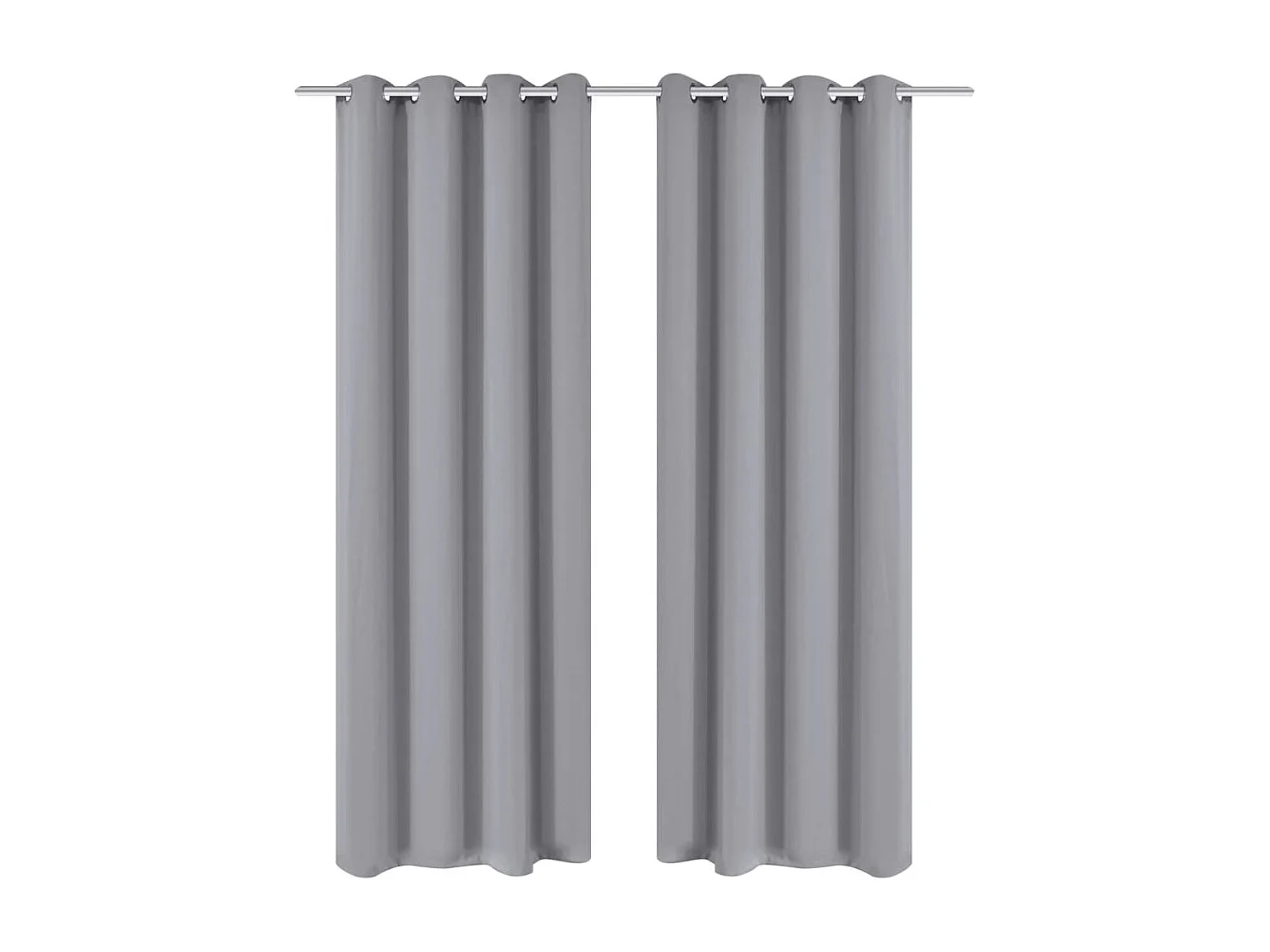 Rideau occultant 2 pcs avec œillets métalliques 135x175 cm Gris QBH53502
