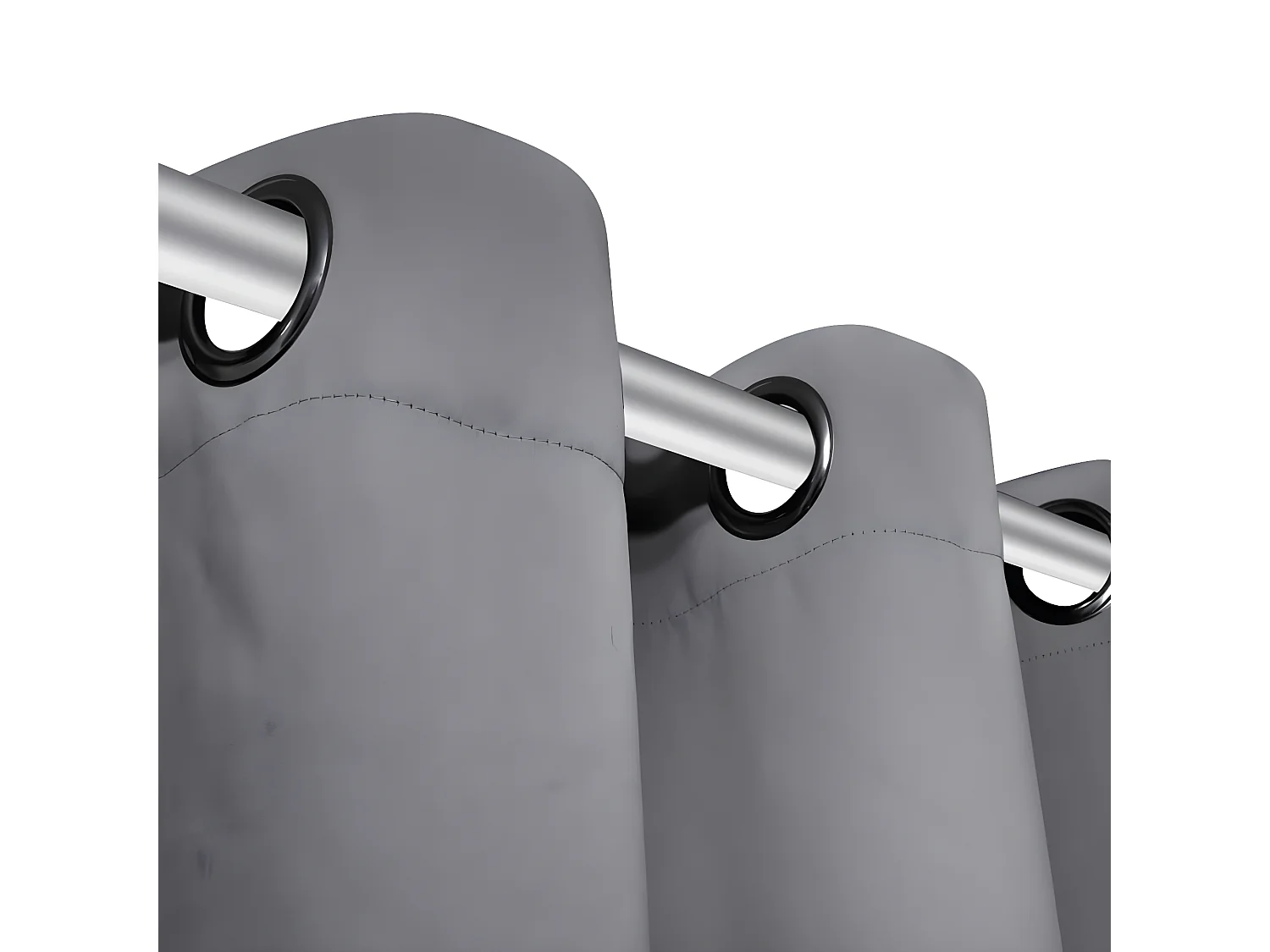 Gordijnen met metalen ringen verduisterend 135x175 grijs 2 st NL912634