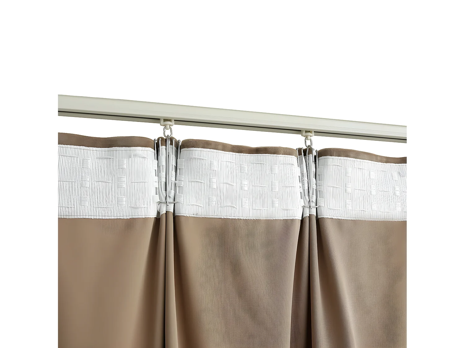 Cortina blackout com ganchos 290x245 cm veludo bege PT945744