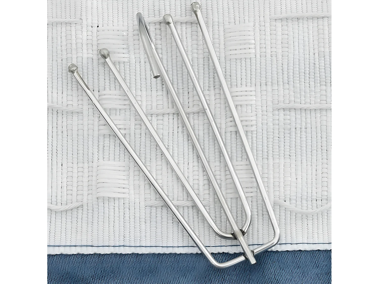 Cortinas opacas con ganchos look de lino 2 pzas azul 140x175 cm ES351106