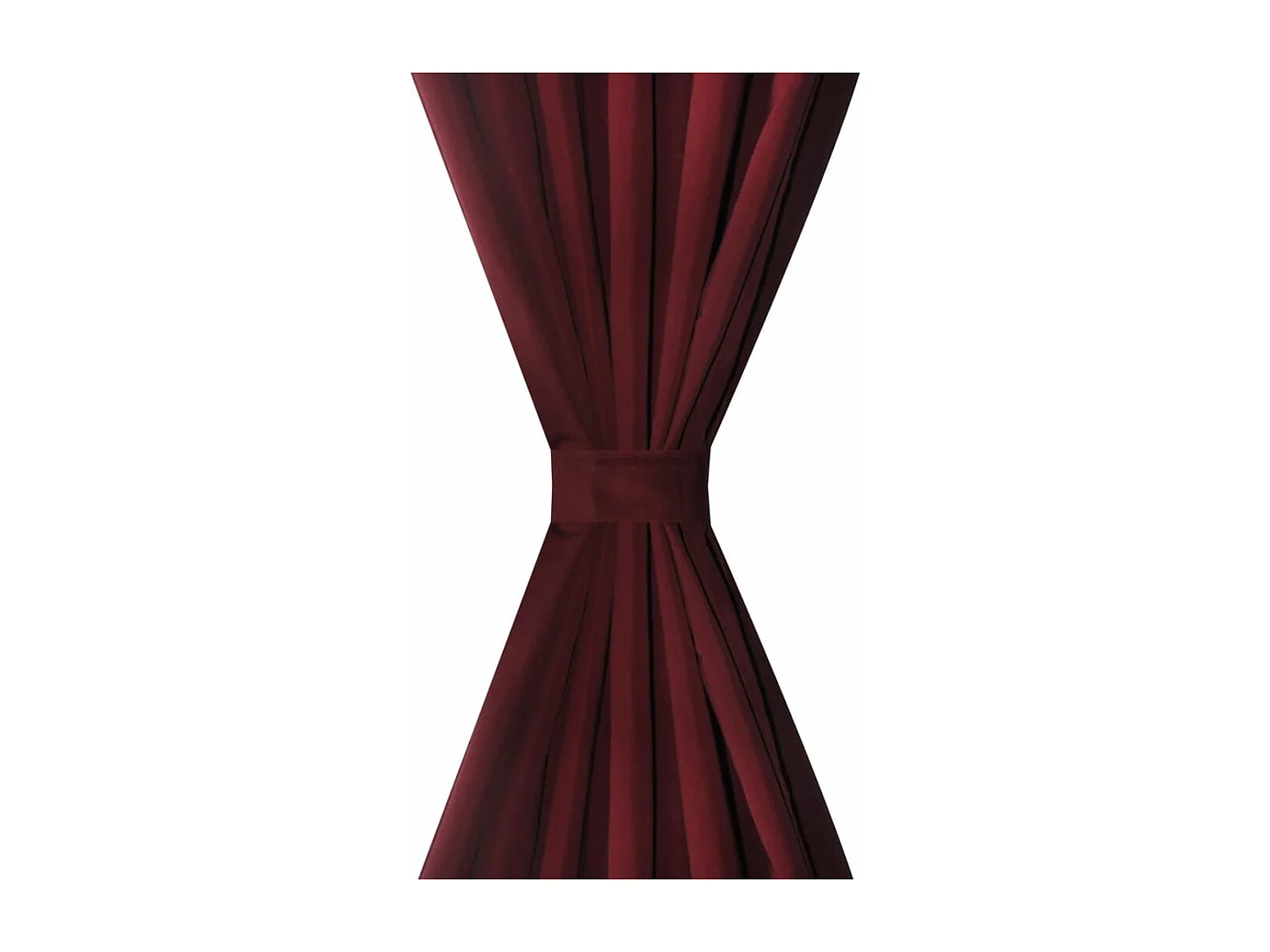 2 cortinas micro-satinadas con trabillas color burdeos, 140 x 245 cm ES710034