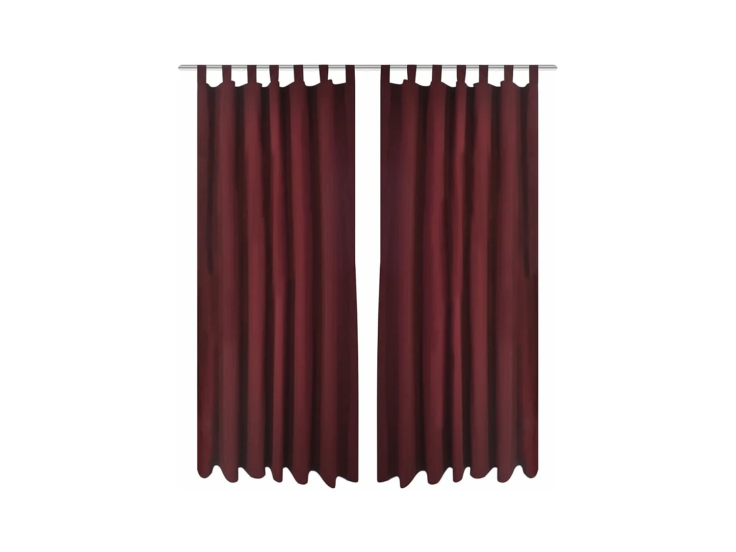 2 pcs Rideau à Passant Micro Satin Bordeaux 140 x 245 cm QBH52697