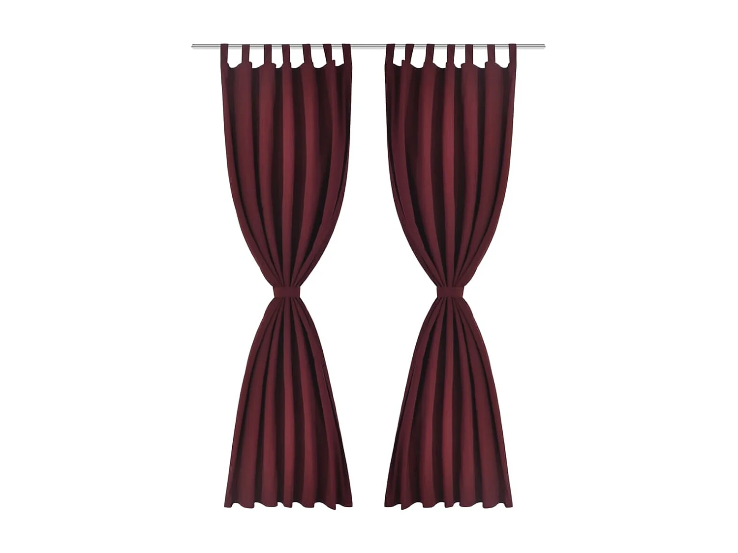 2 pcs Rideau à Passant Micro Satin Bordeaux 140 x 245 cm QBH52697