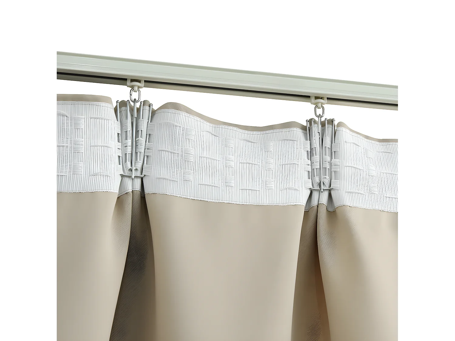 Rideaux occultants avec crochets 2 pcs Beige 140x245 cm QBH90028