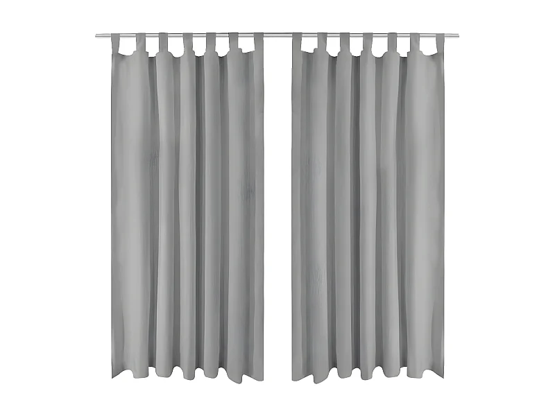 Rideau occultant avec boucles 2 pcs 140 x 175 cm Gris QBH39477