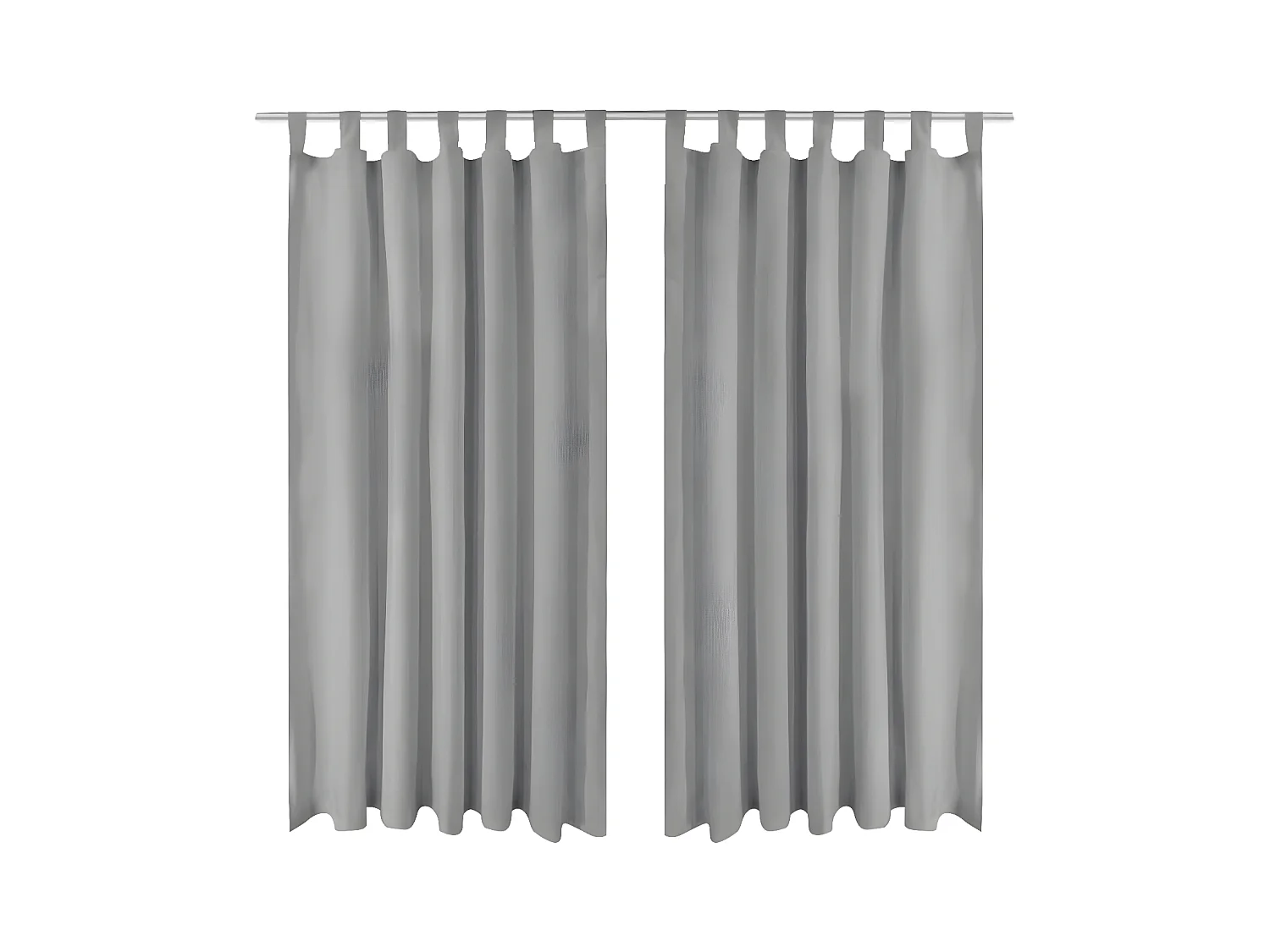 Rideau occultant avec boucles 2 pcs 140 x 175 cm Gris QBH39477
