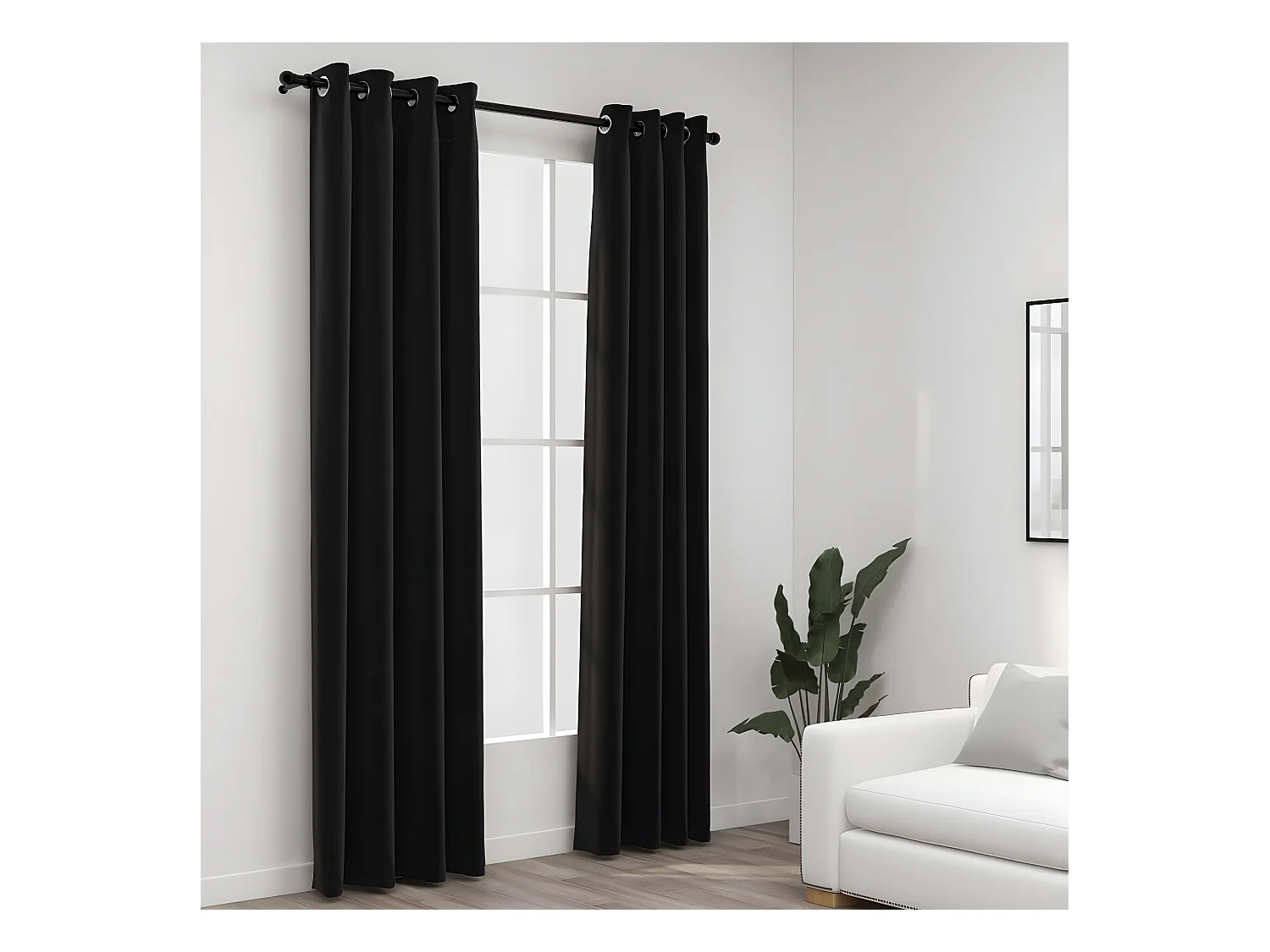 Rideaux occultants Aspect de lin 2 pcs Anthracite 140x225 cm QBH23635