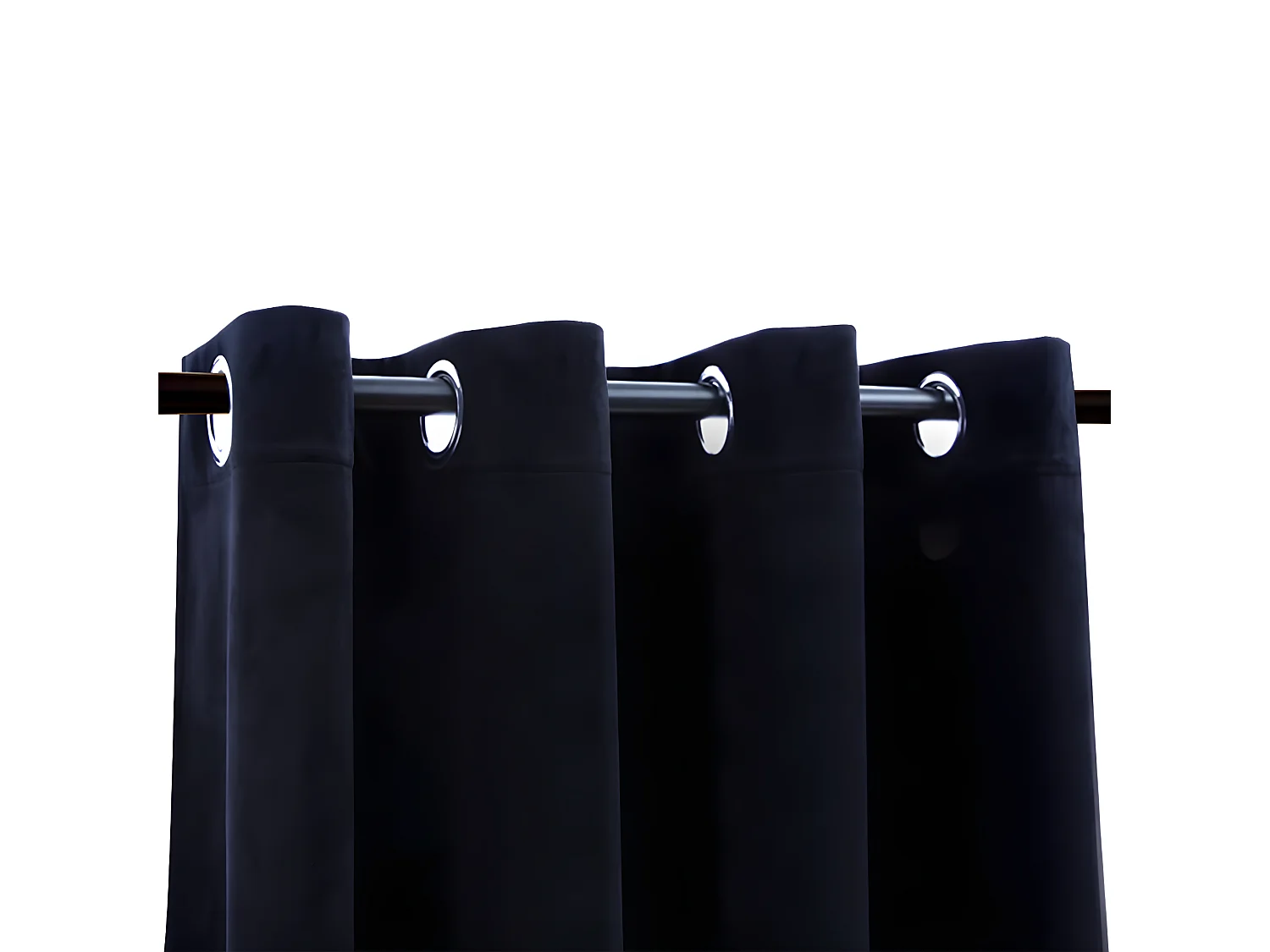 Rideaux occultants avec anneaux 2 pcs Velours Noir 140x245 cm QBH51116