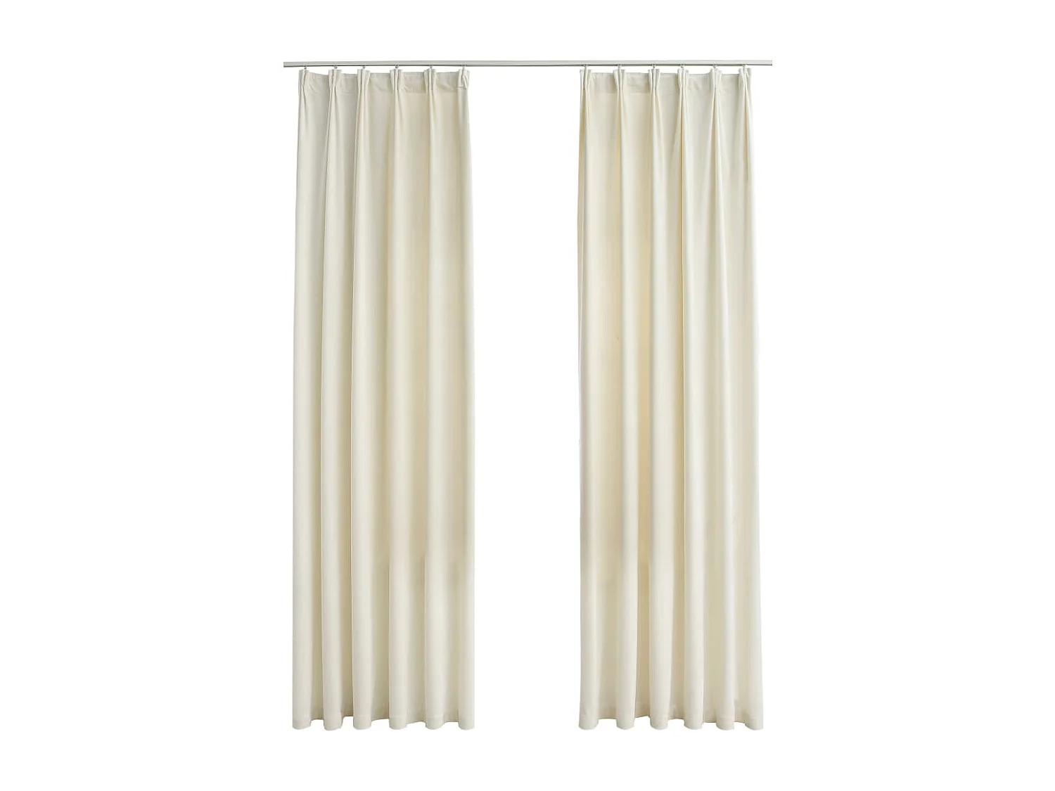 Rideaux occultants avec crochets 2 pcs Velours Crème 140x175 cm QBH33694