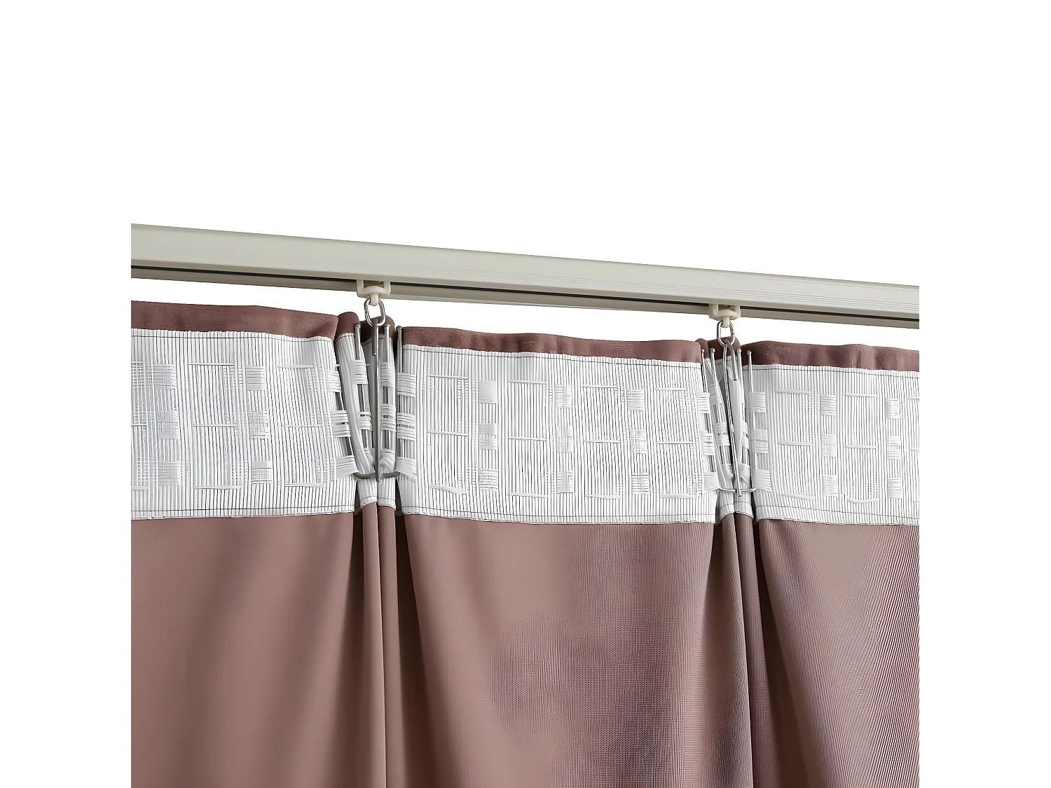 Rideau occultant et crochet 2pcs Velours Rose antique 140x245cm QBH49839