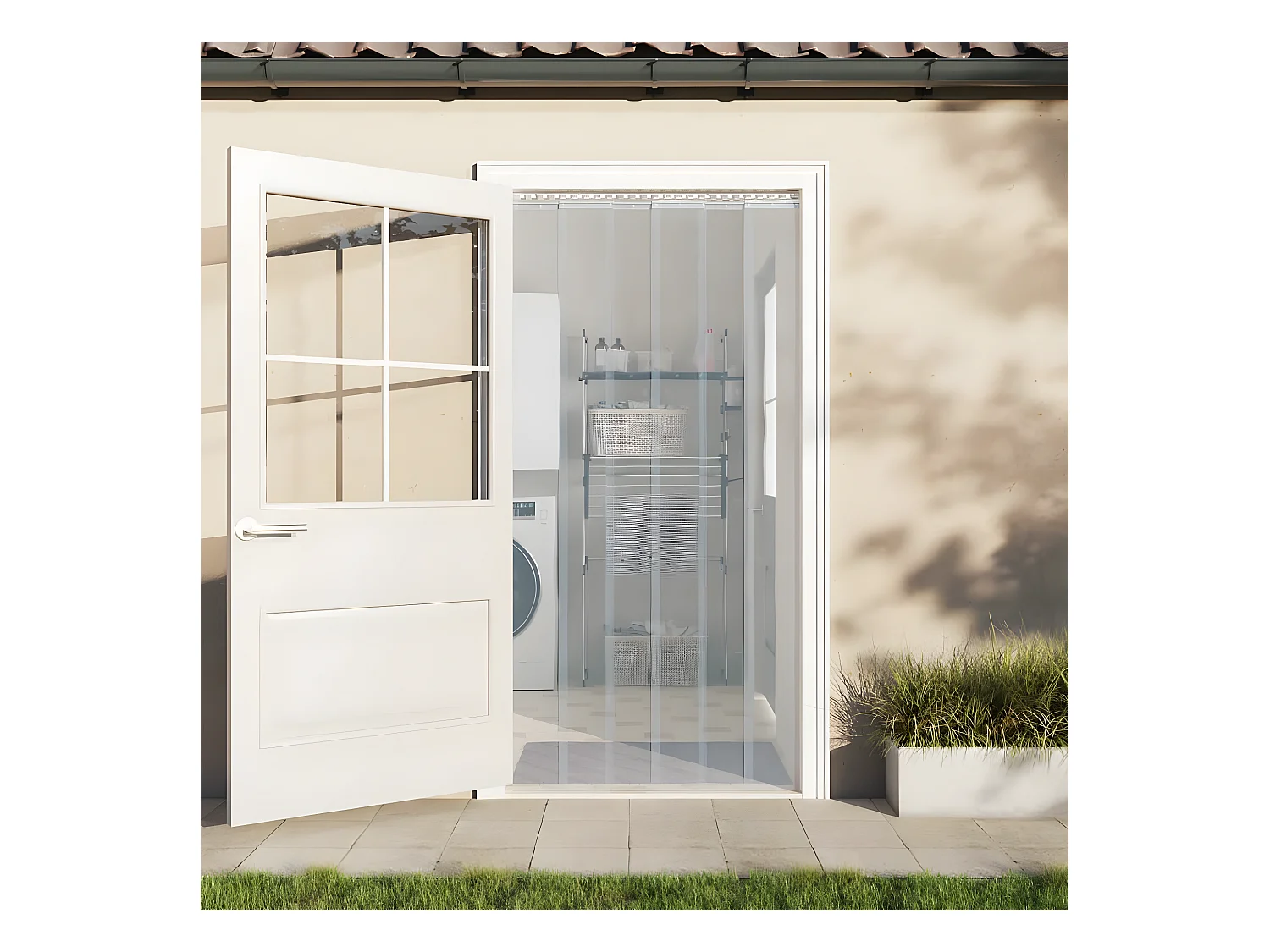 Rideau de porte transparent 200 mmx1,6 mm 50 m PVC QBH77466