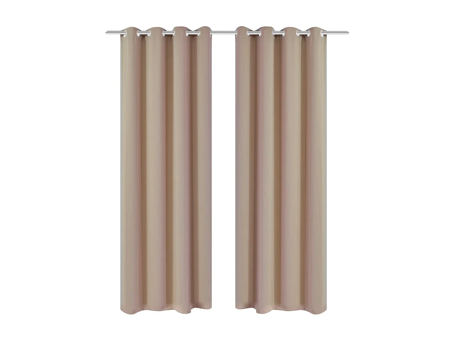 2 cortinas oscurecedoras con anillas blanco crema blackout 135x245cm ES754878