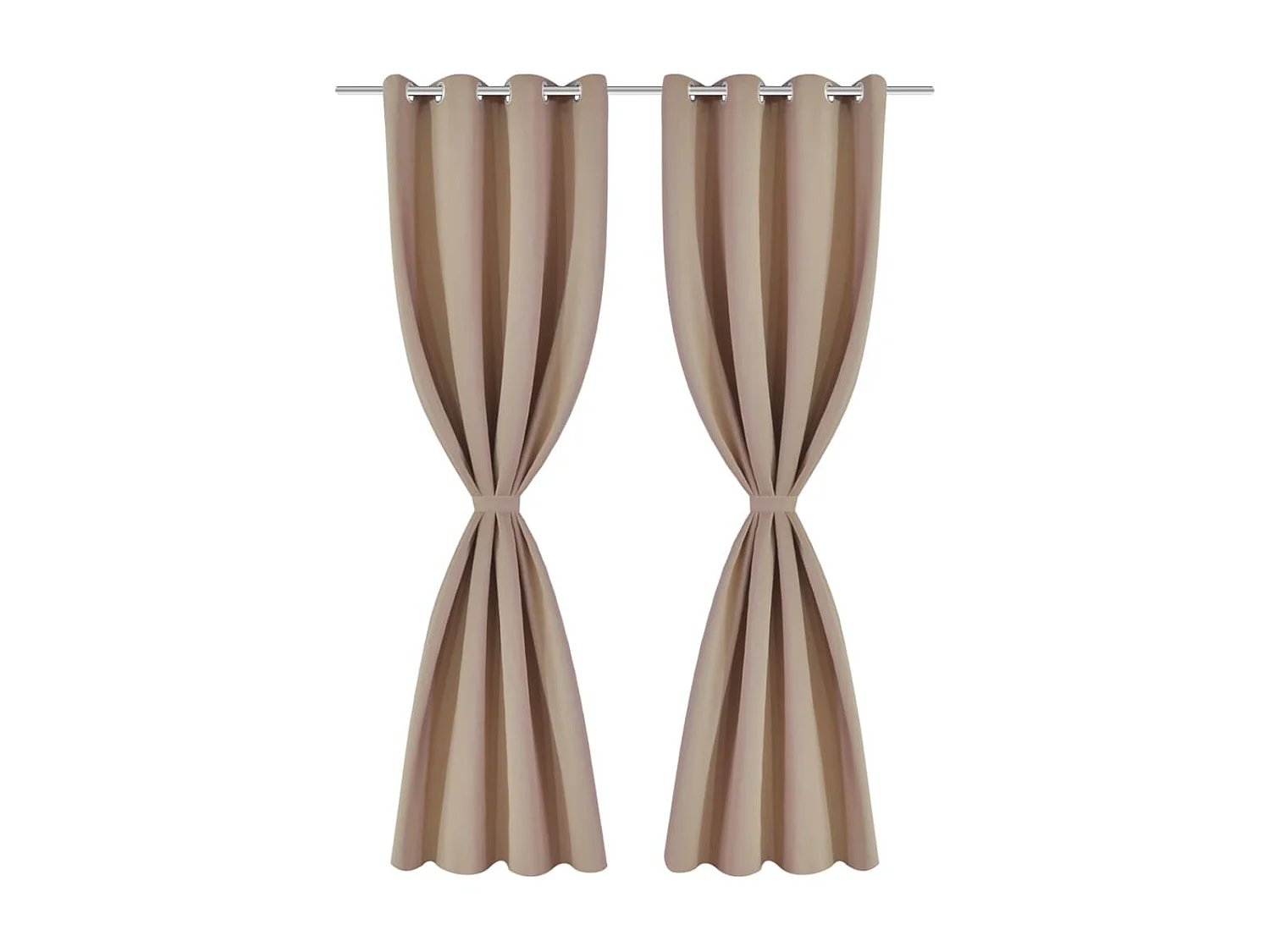 2 cortinas oscurecedoras con anillas blanco crema blackout 135x245cm ES754878