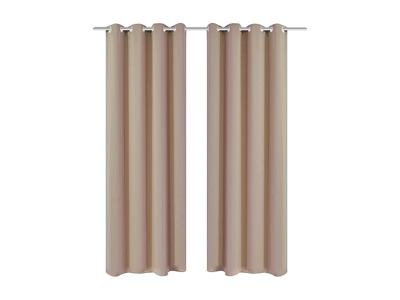 Gordijnen met metalen ringen 135 x 245 cm 2 stuks (creme) NL829600