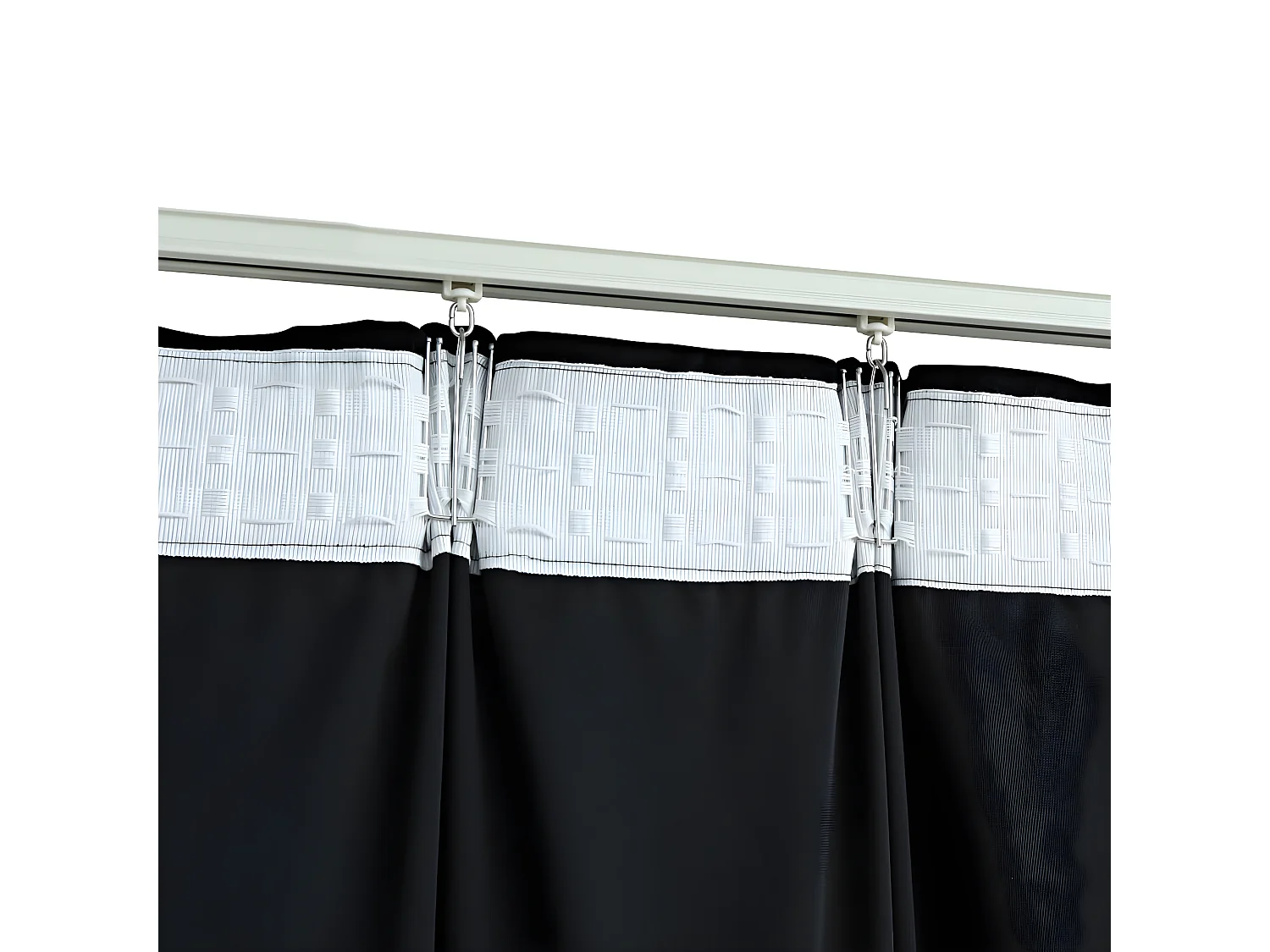 Rideaux occultants avec crochets 2 pcs Velours Noir 140x225 cm QBH44002