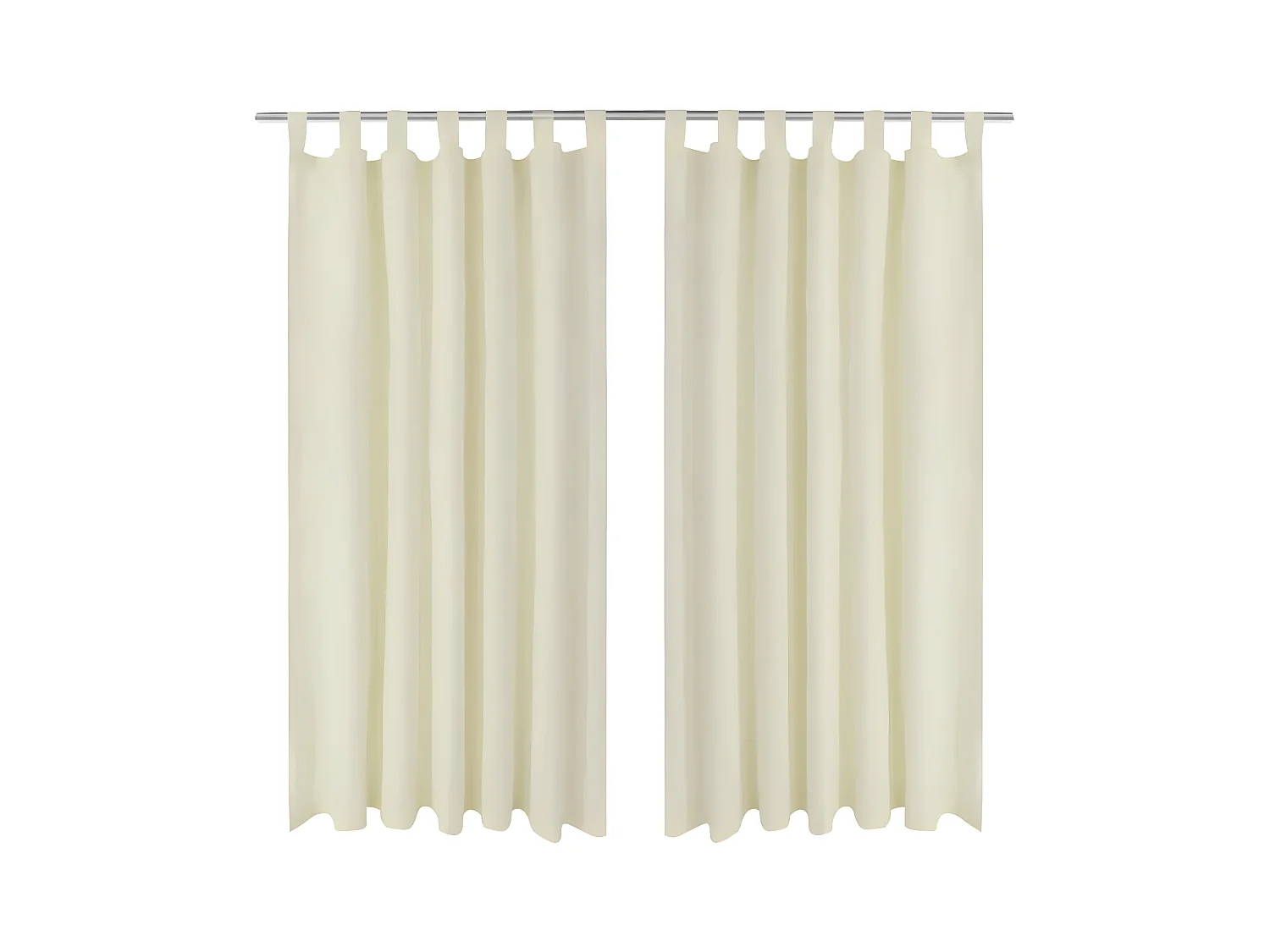 2 pcs Rideau à Passant Micro Satin Crème 140 x 225 cm QBH47424