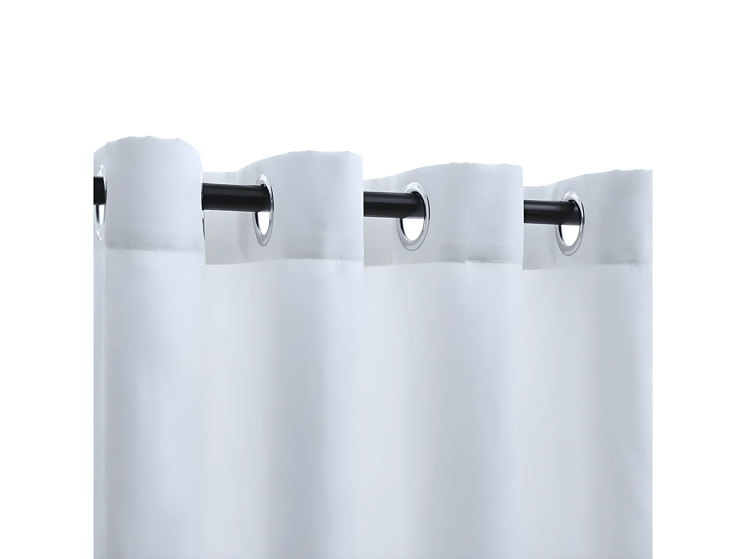 Rideau occultant et anneaux en métal 2pcs Blanc cassé 140x175cm QBH89378