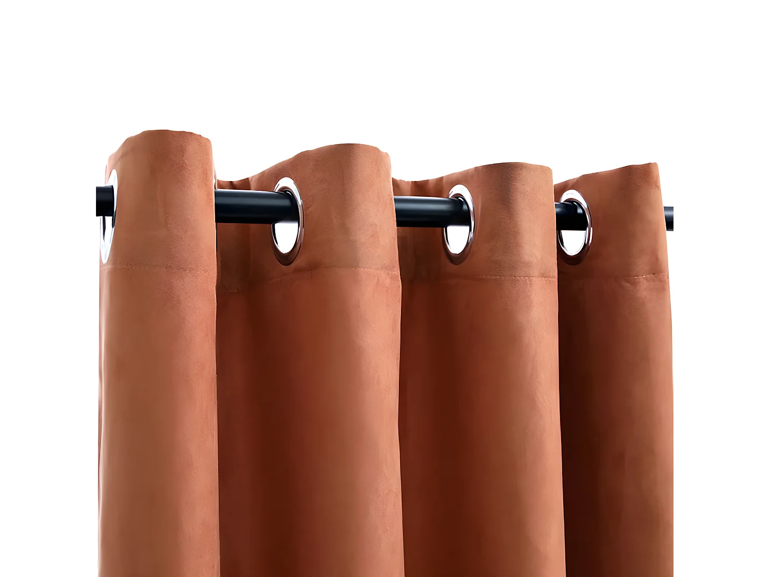 Rideaux occultants et anneaux en métal 2 pcs Rouille 140x175 cm QBH79036