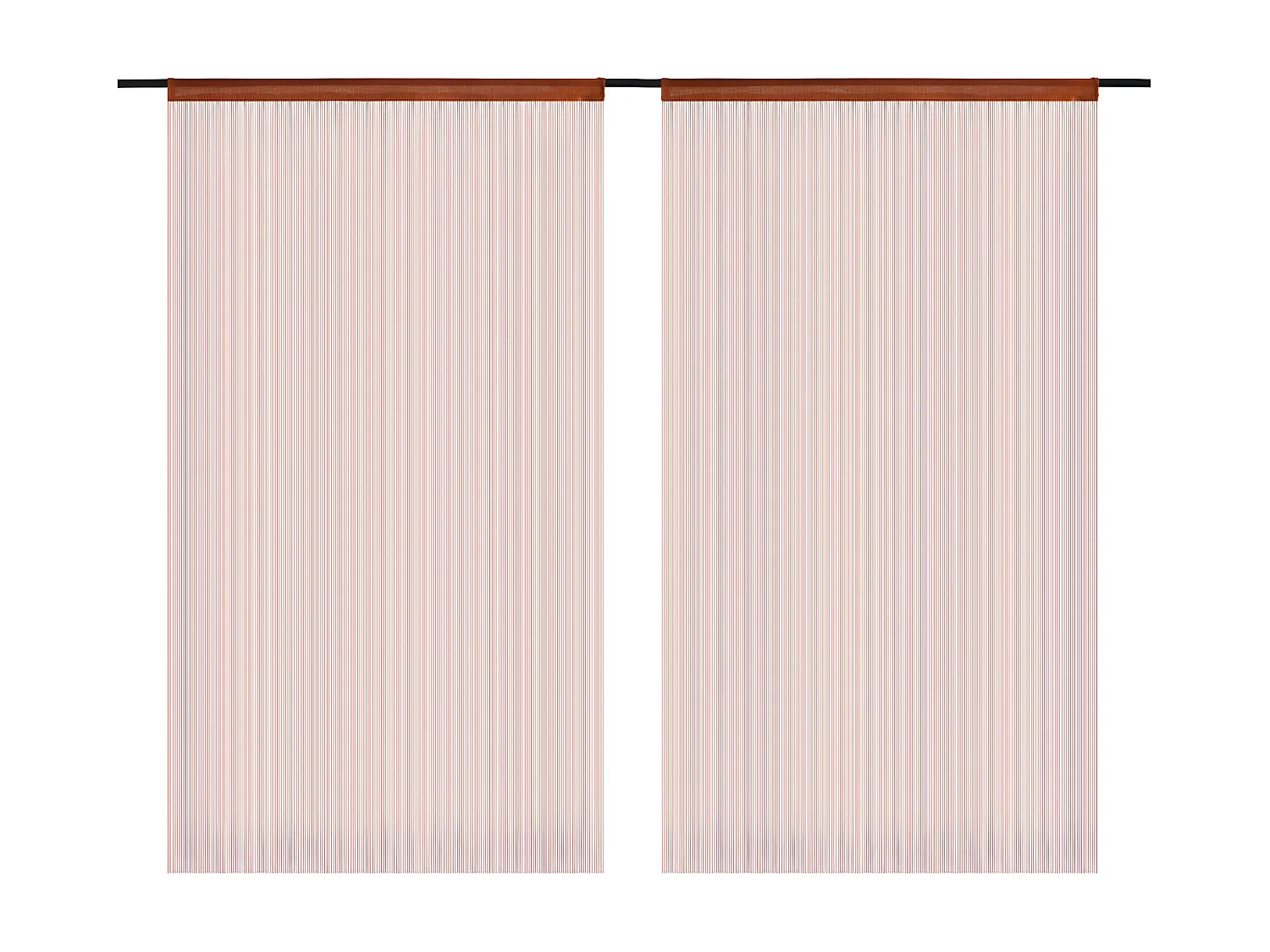 Rideau en fils 2 pcs 100 x 250 cm Marron QBH89439