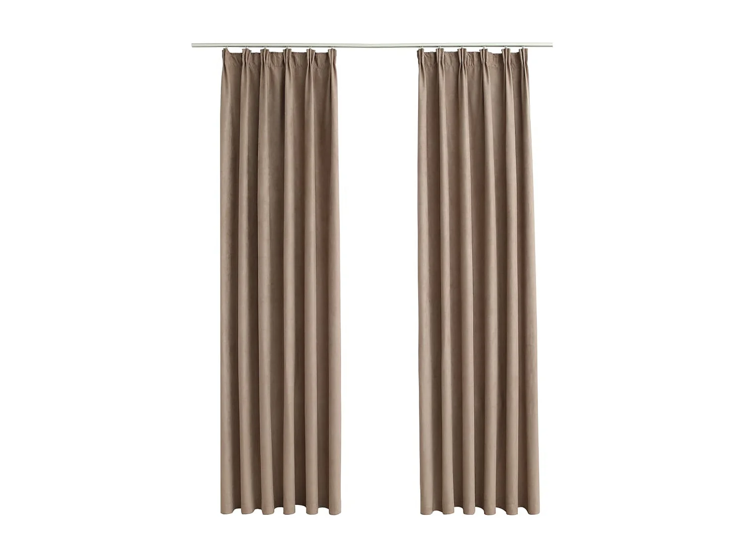 Cortinas blackout c/ganchos 2pcs 140x225cm cinzento-acastanhado PT495885