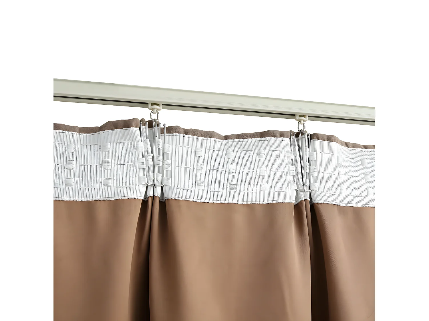 Cortinas blackout c/ganchos 2pcs 140x225cm cinzento-acastanhado PT495885