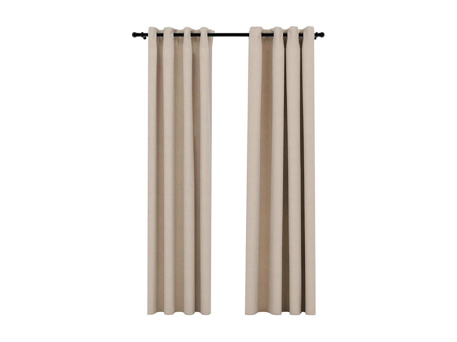 Cortinas opacas ojales look de lino 2 pzas beige 140x225 cm ES757384