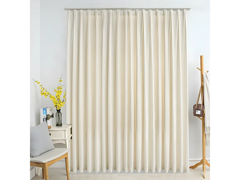 Rideau occultant avec crochets Velours Crème 290x245 cm QBH43000