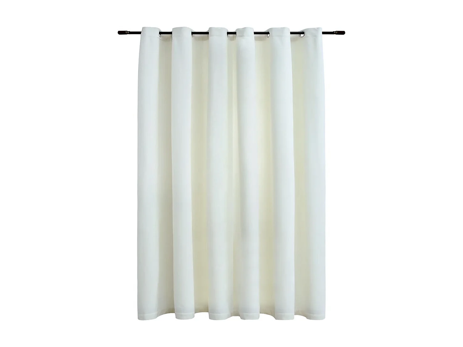 Rideau occultant avec anneaux en métal Velours Crème 290x245 cm QBH31046