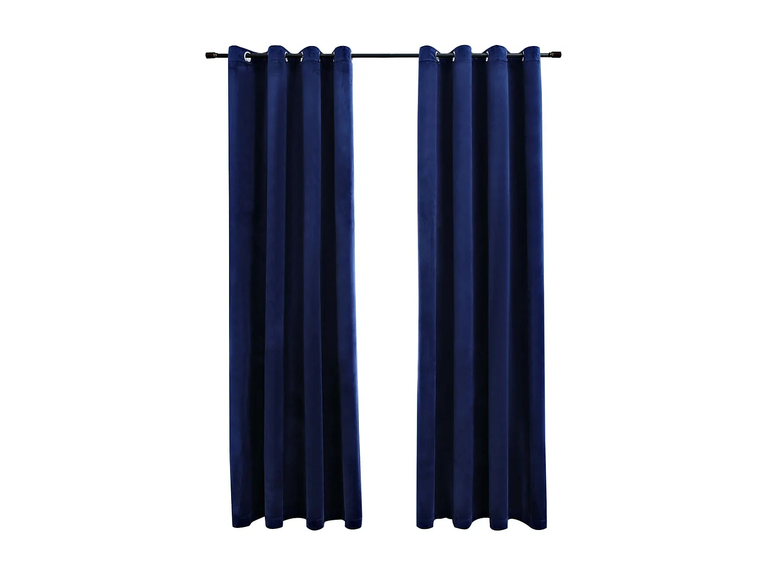 Rideaux occultants et anneaux 2pcs Velours Bleu foncé 140x245cm QBH99524