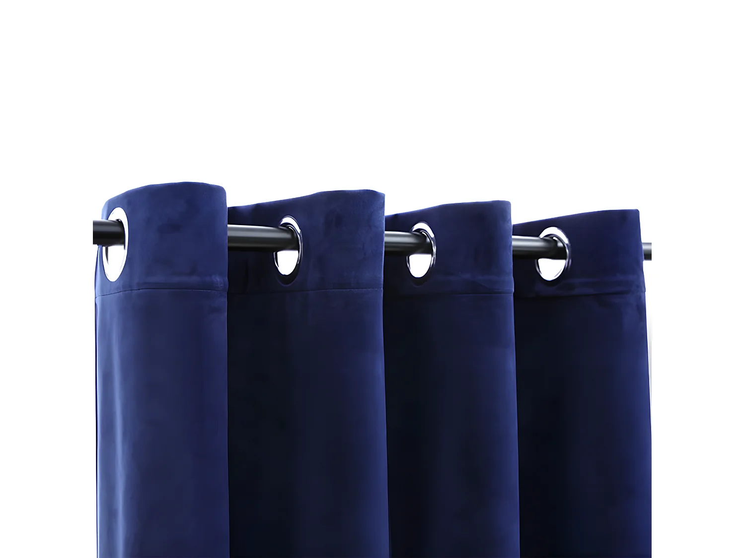 Gordijn verduisterend met ringen 2 st 140x245 cm fluweel blauw