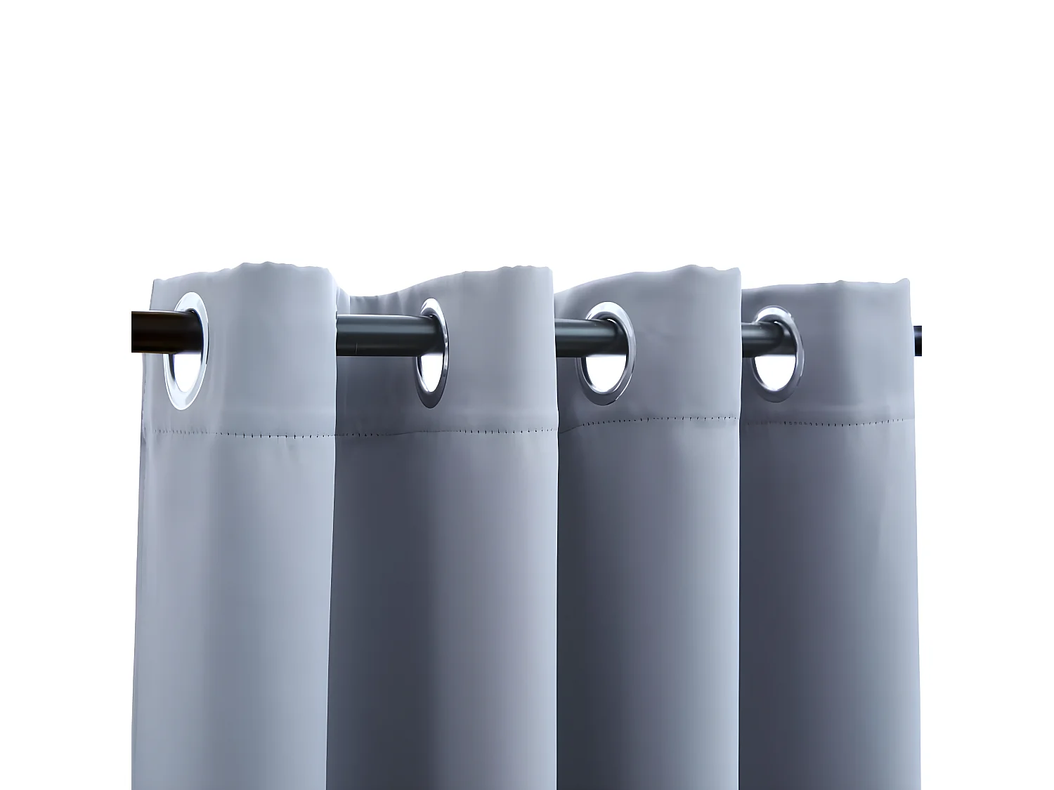 Rideau occultant avec anneaux en métal Gris 290x245 cm QBH87589